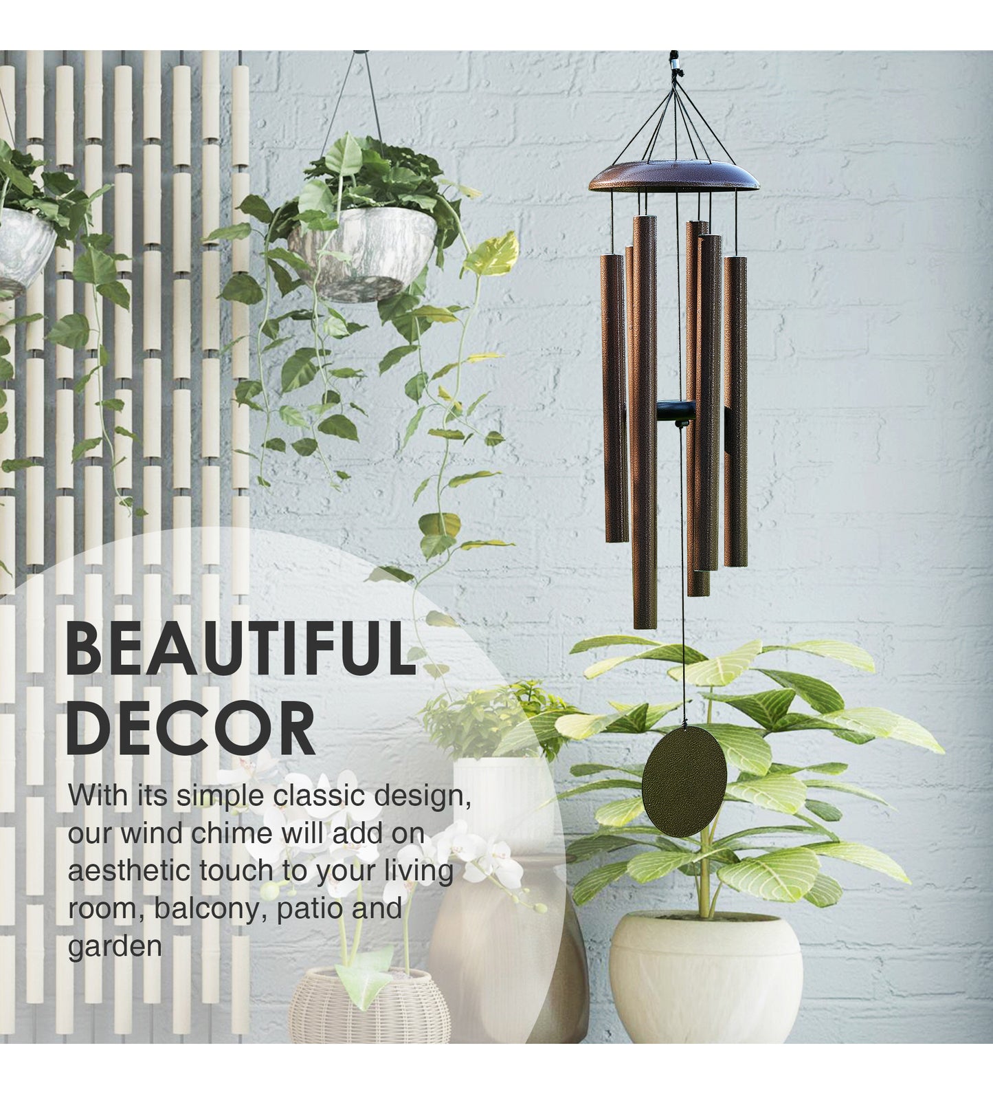 38 in Bronze Round Top Deep Tone Wind Chime