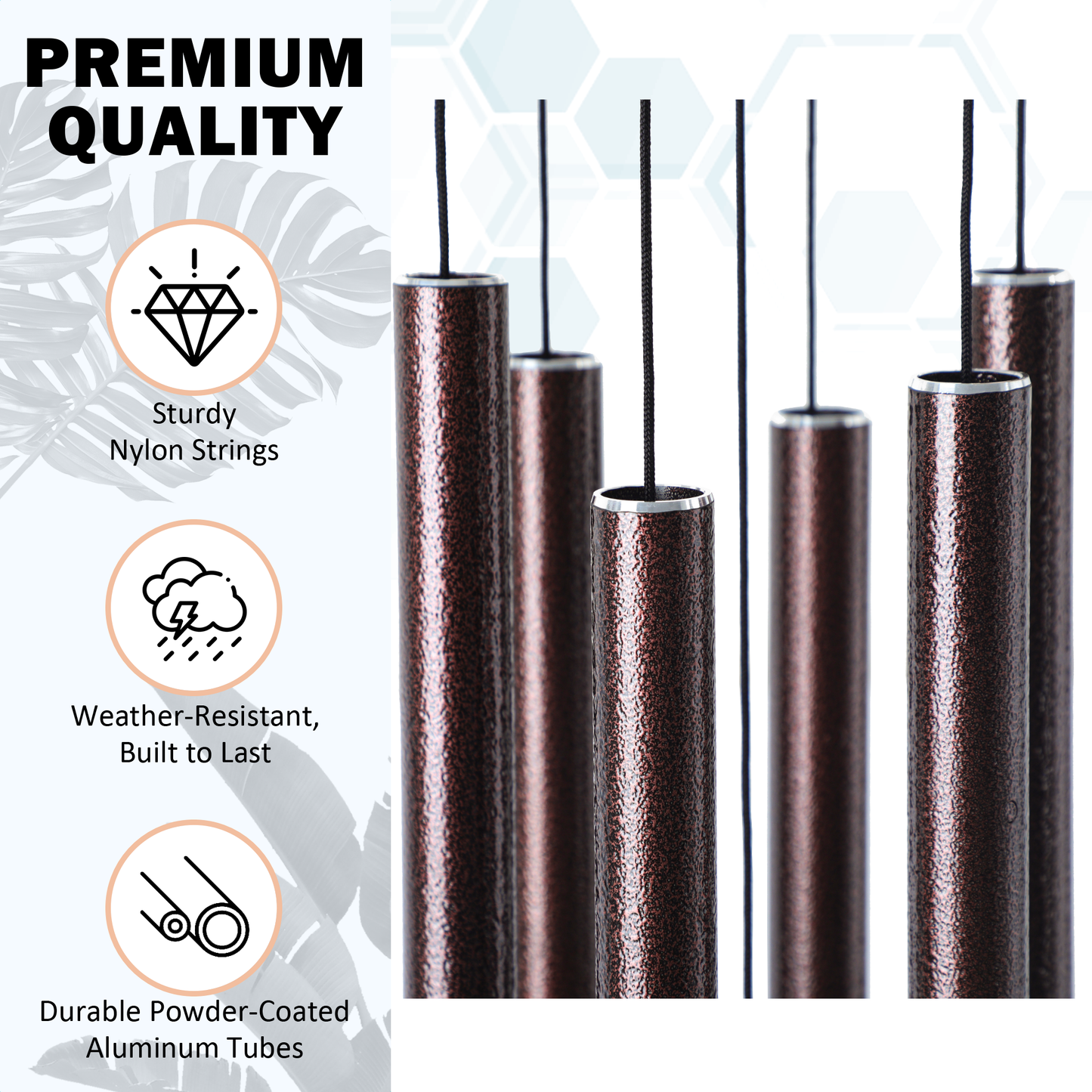 38" Wind Chimes for Outside Deep Tone Bronze