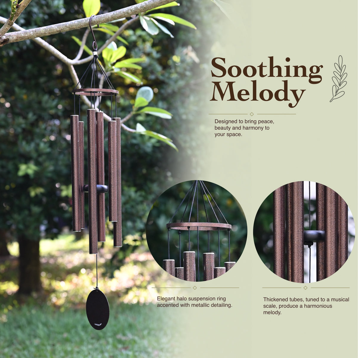 38 in Bronze Metal Ring Deep Tone Wind Chime