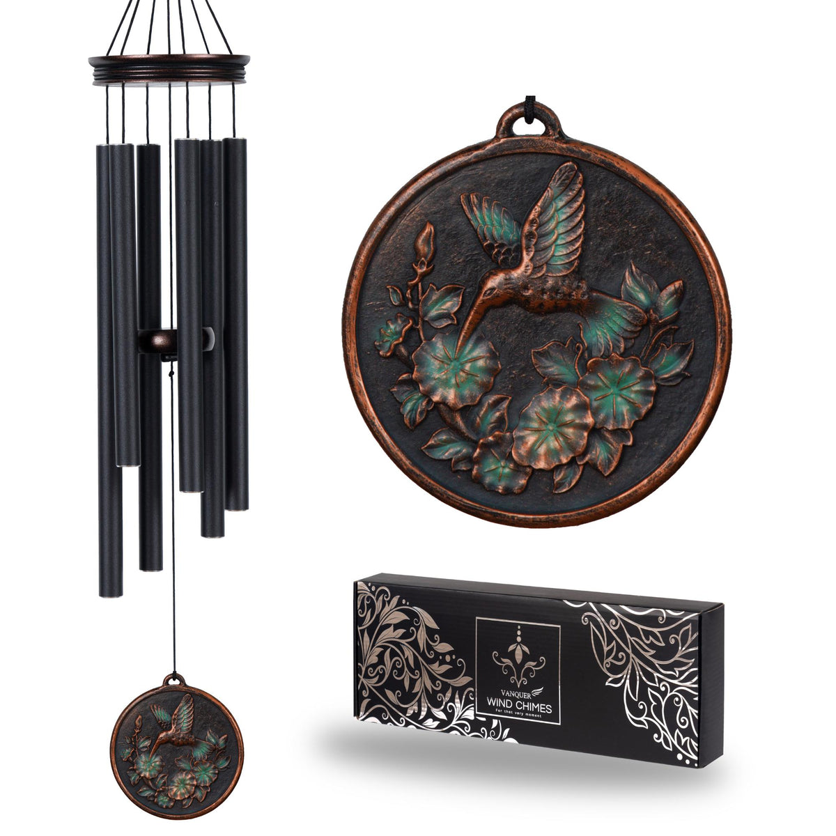 Large Wind Chimes for Outside Deep Tone 34"| 46'' Wind Chimes Outdoor ,Hummingbird Wind Chime,Sympathy Gift,Patio,Home Décor