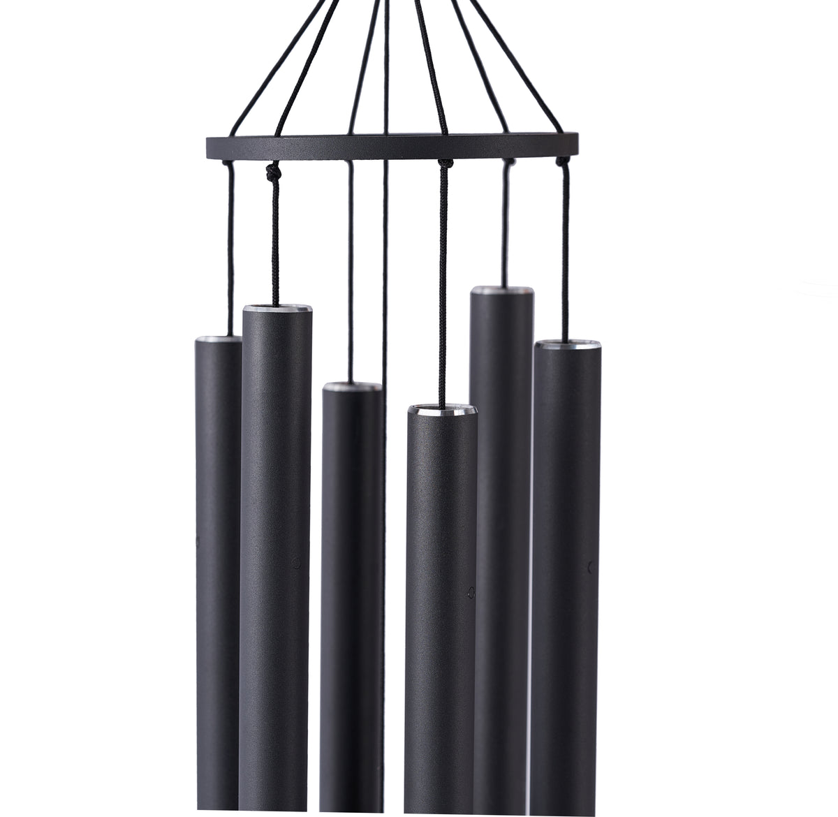 38 in Satin Black Metal Ring Deep Tone Wind Chime