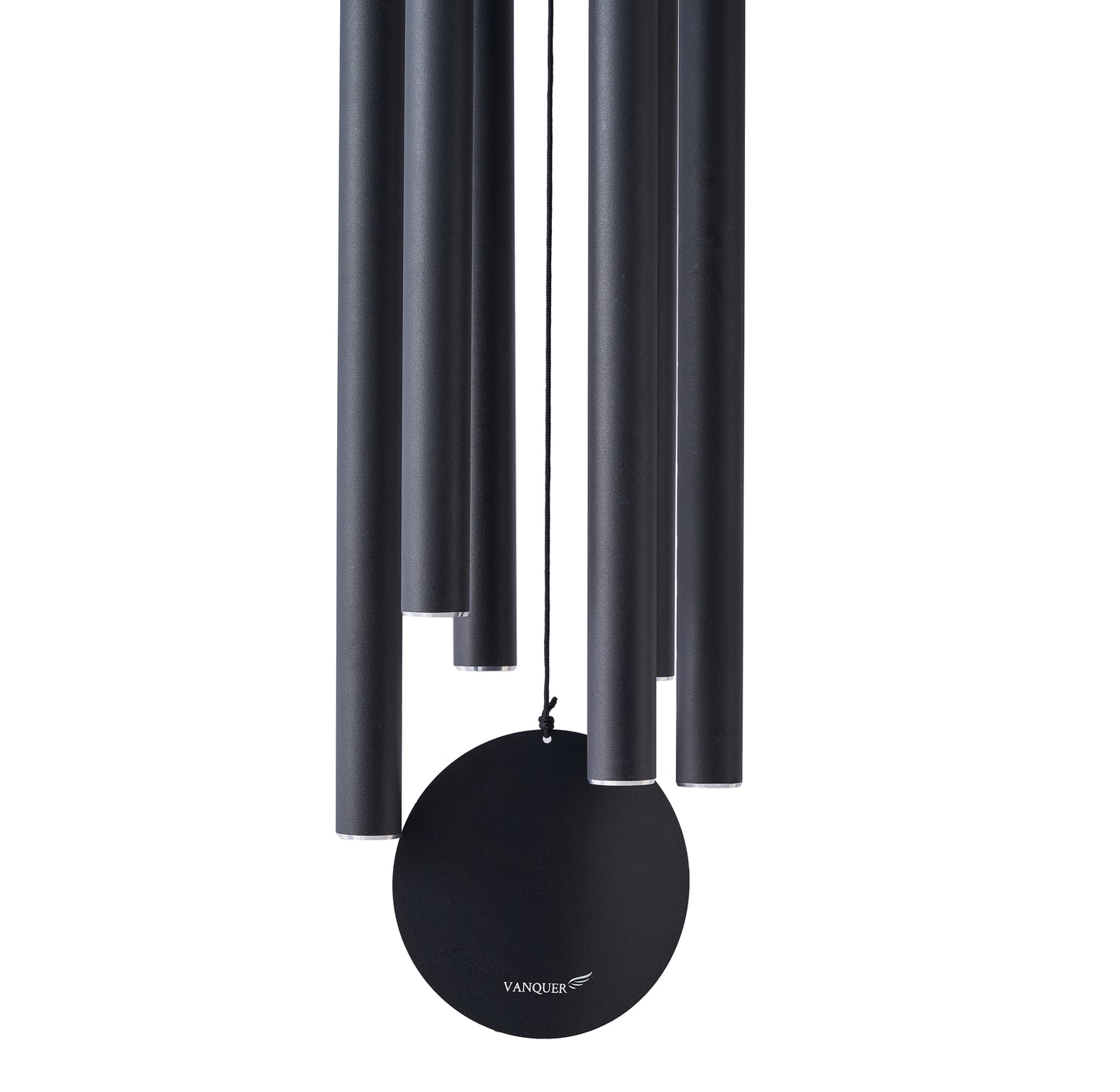 38 in Satin Black Metal Ring Deep Tone Wind Chime