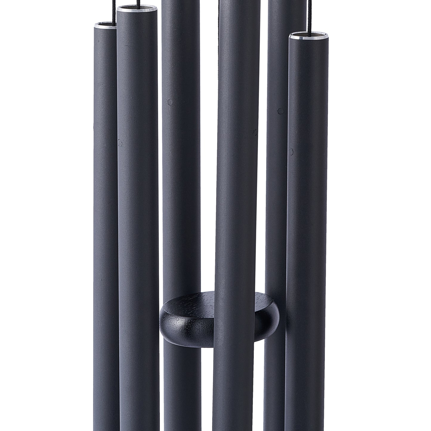 38 in Satin Black Metal Ring Deep Tone Wind Chime