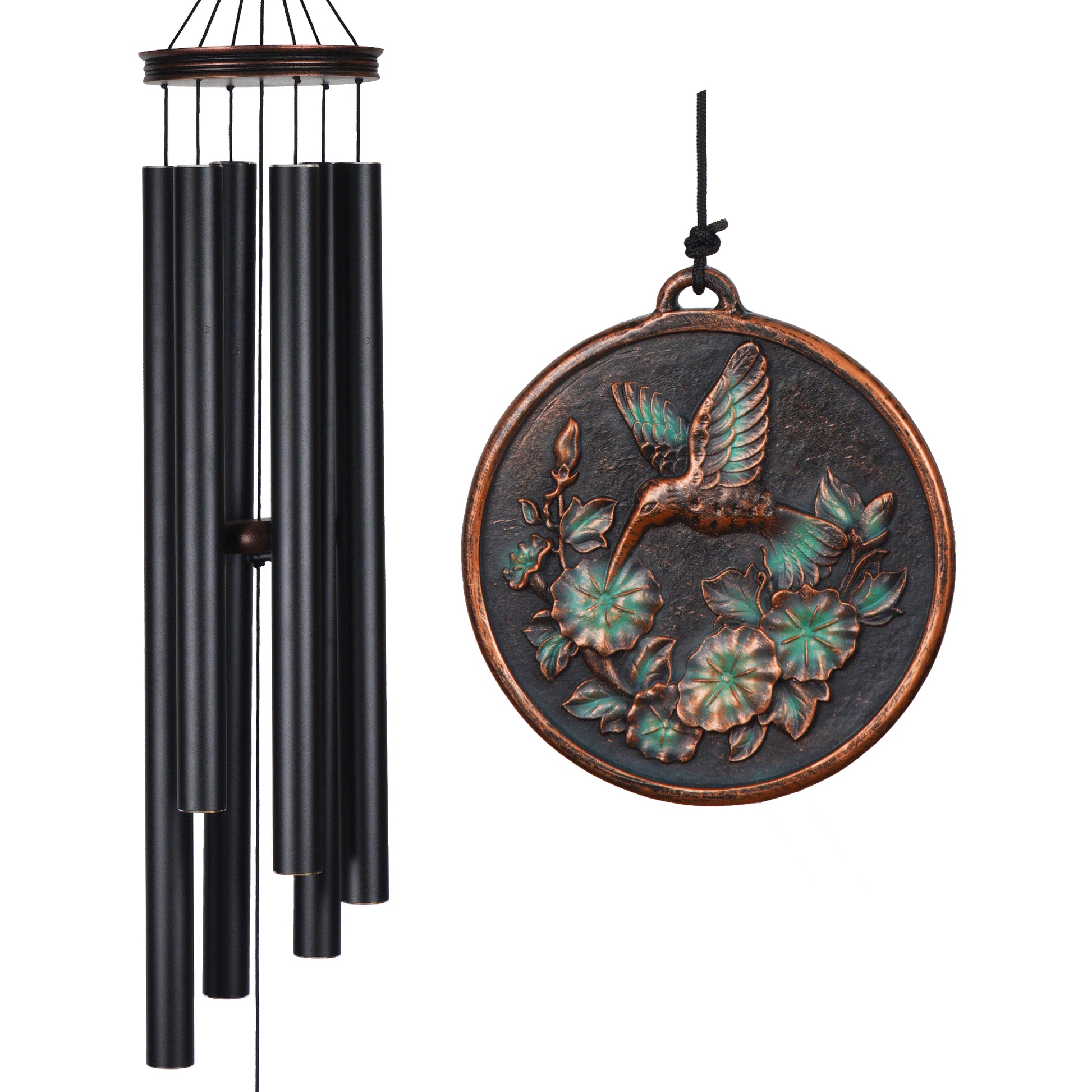 Circular Copper Color Wind Chimes With Nature Scenes & Bell In Assorted Styles - Foto 10