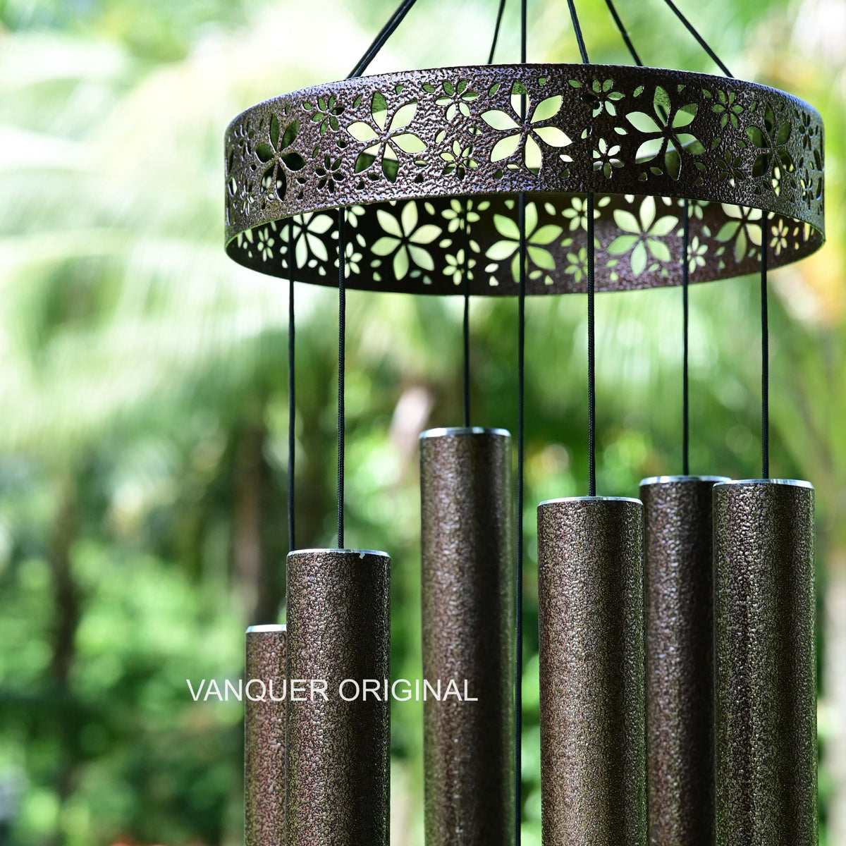 Hollow Aura Bronze Flower Deep Tone Wind Chime – 38, 48 & 58 in