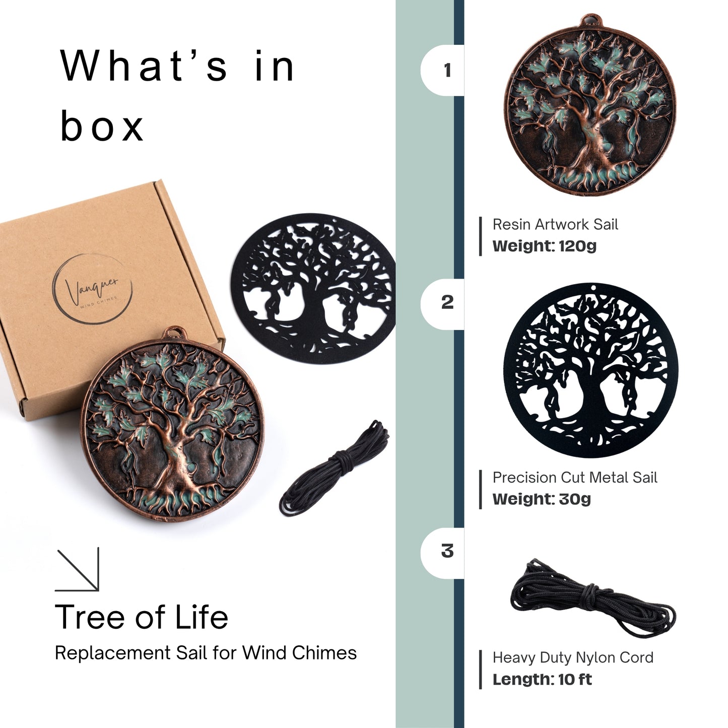 Wind Chime Sail Replacement (Tree of Life, 4.3")