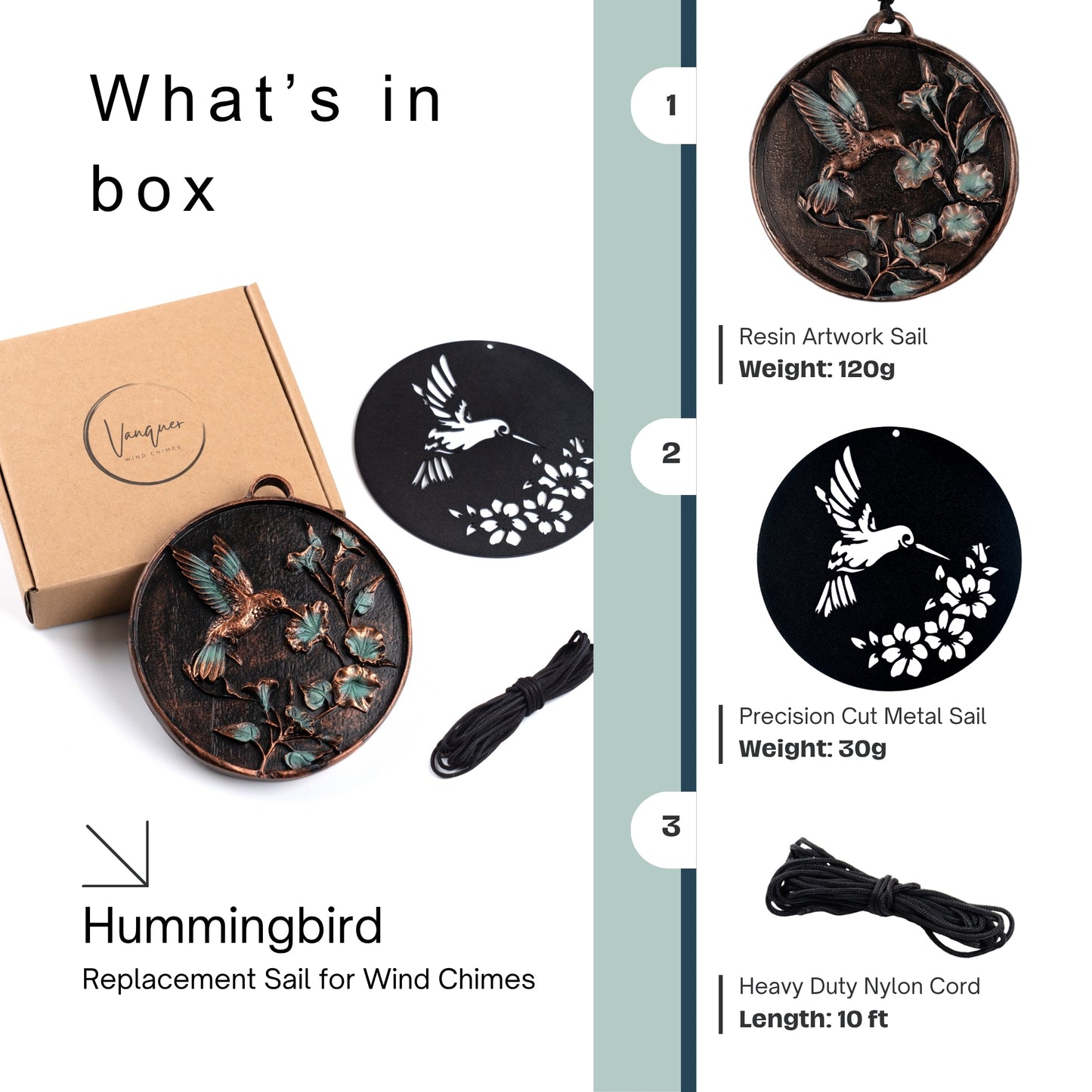 Wind Chime Sail Replacement (Hummingbird, 4.3")