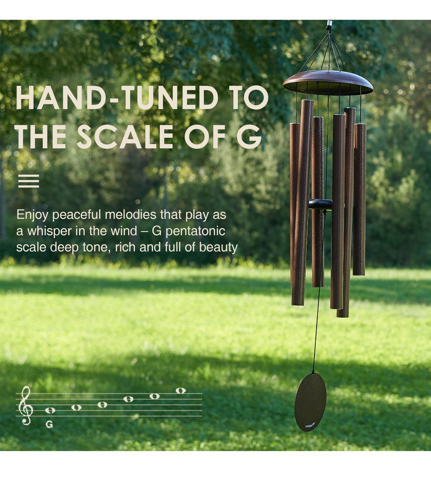 38" Wind Chimes for Outside Deep Tone Bronze