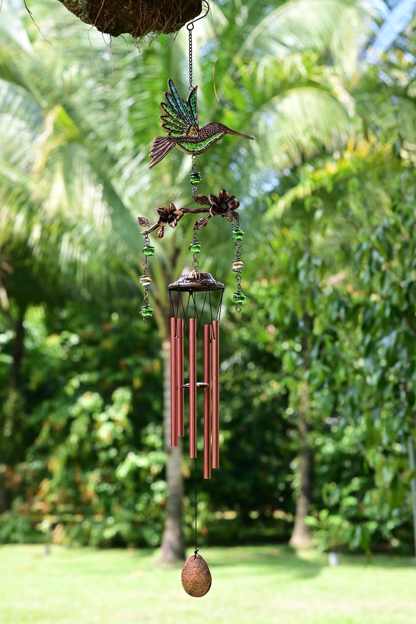 Hummingbird Wind Chimes for Outside | Bring Joy to Your Garden | Gift for Mom | 32" Outdoor Porch Patio Decor | Hummingbird Gifts for Women