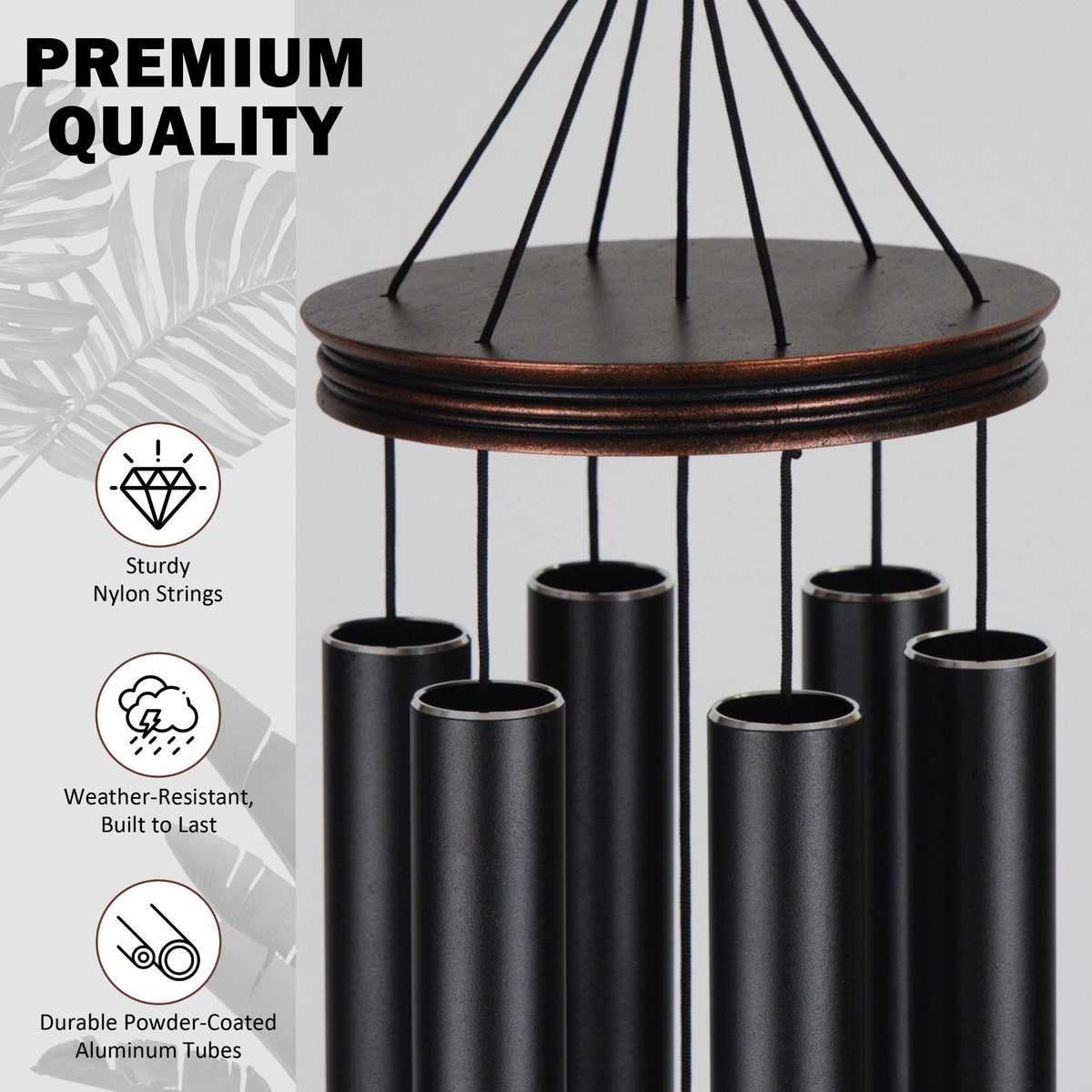 Tree of Life Wind Chimes, 46" Deep Tone, Sympathy Gift