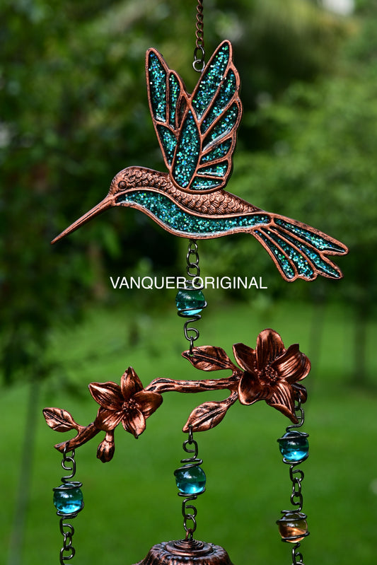 Hummingbird Wind Chime – 32 in, Turquoise