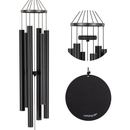 48 in Black Metal Ring Deep Tone Wind Chime