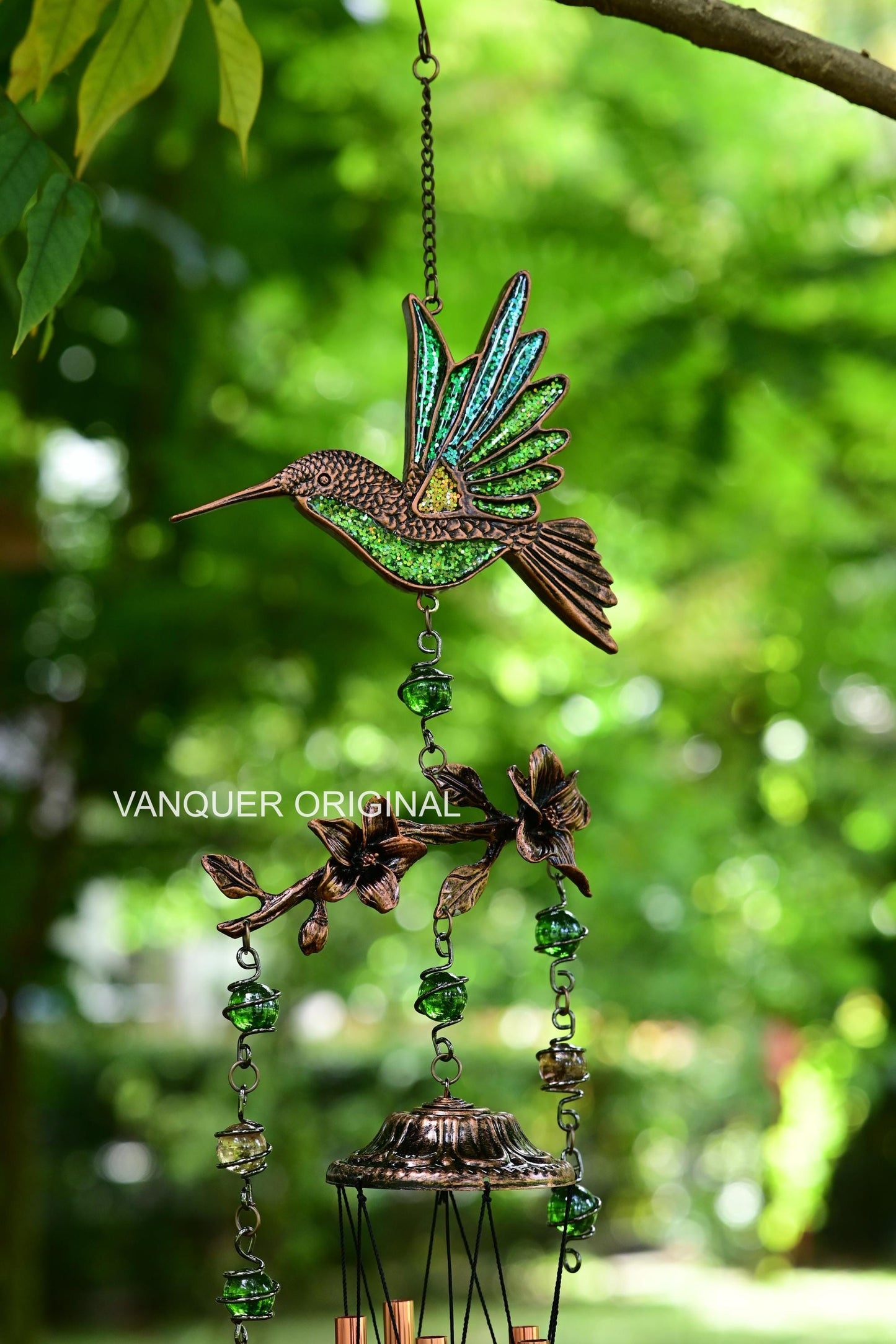 Hummingbird Wind Chimes for Outside | Bring Joy to Your Garden | Gift for Mom | 32" Outdoor Porch Patio Decor | Hummingbird Gifts for Women