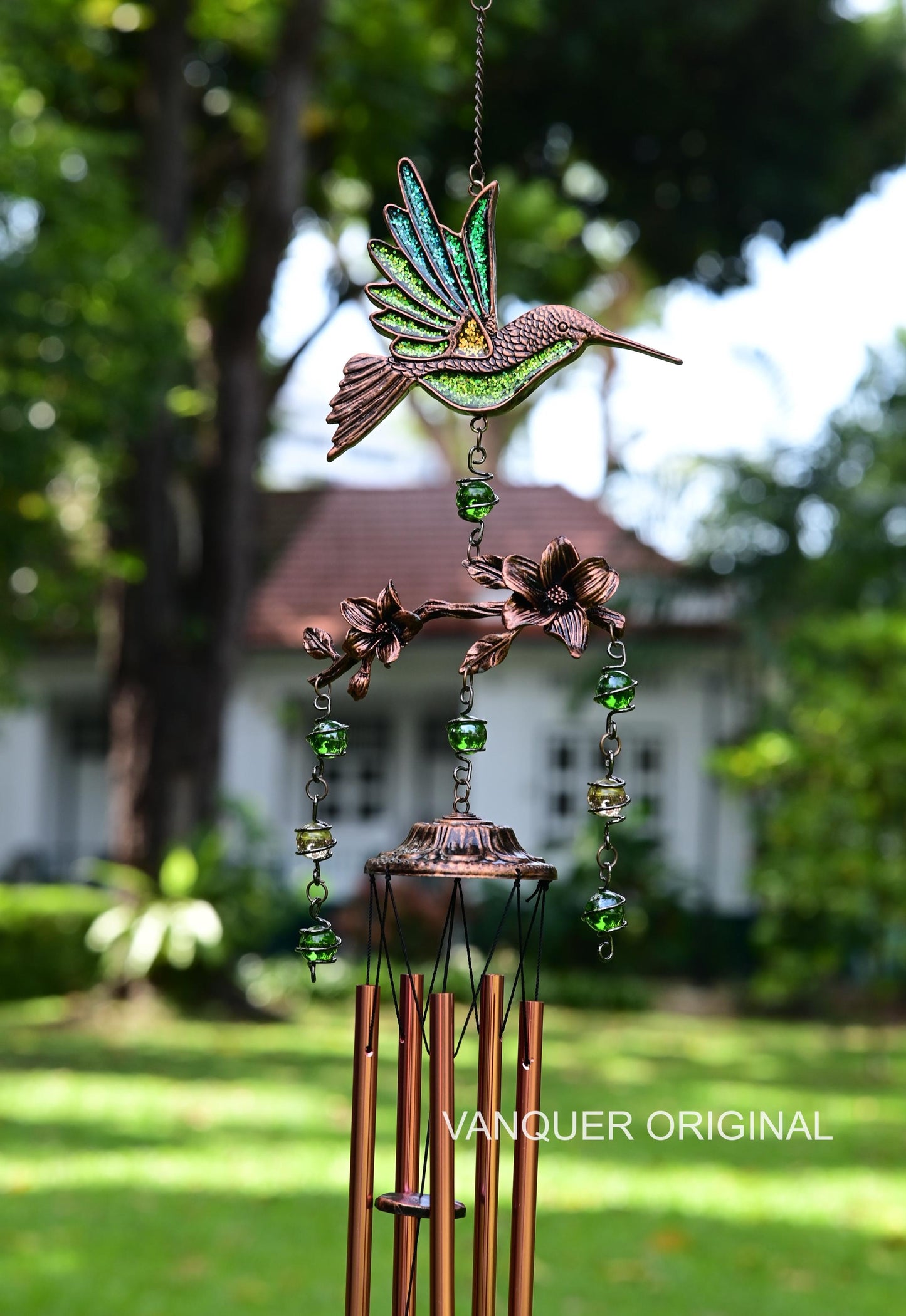 Hummingbird Wind Chimes for Outside | Bring Joy to Your Garden | Gift for Mom | 32" Outdoor Porch Patio Decor | Hummingbird Gifts for Women