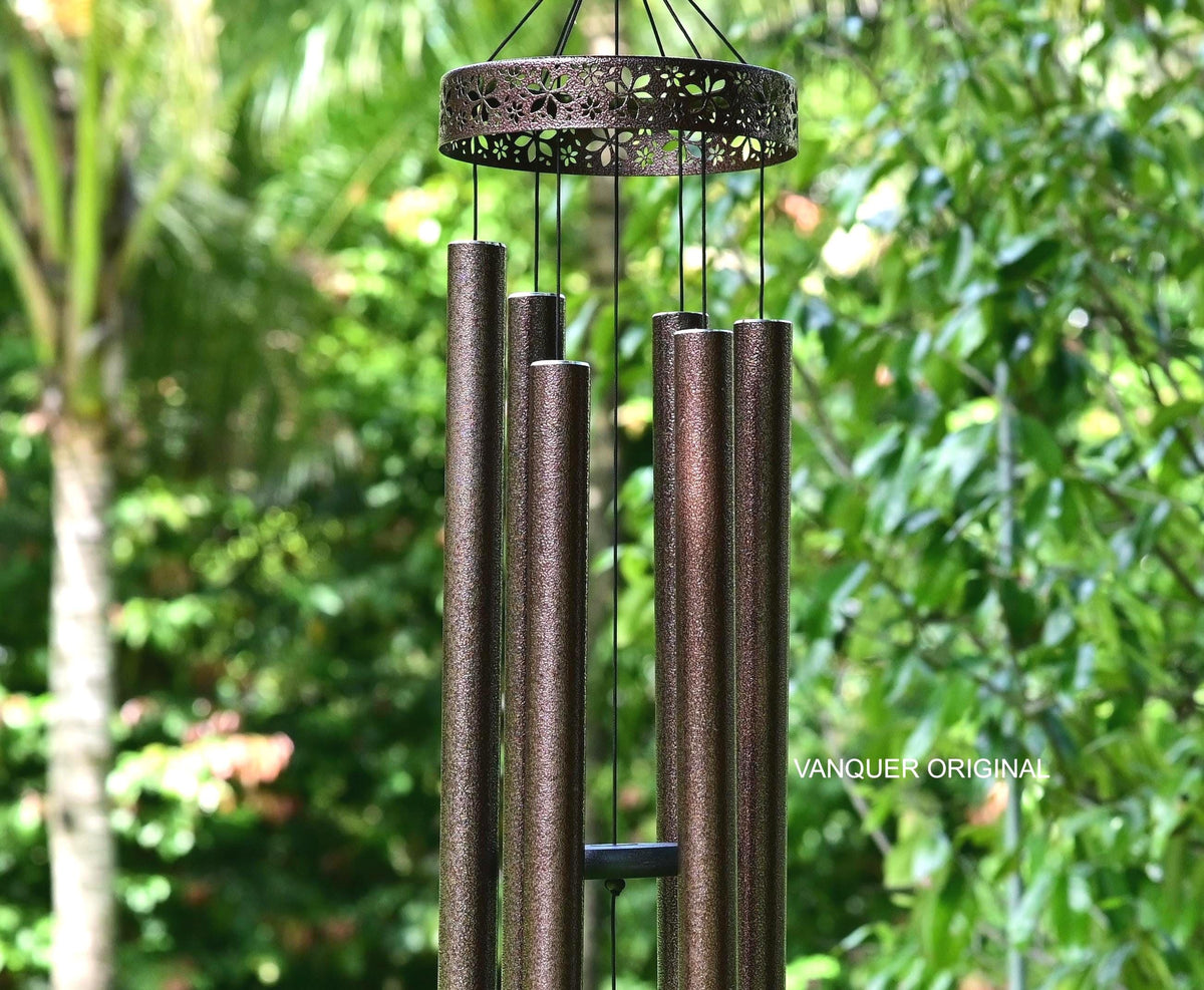Hollow Aura Bronze Flower Deep Tone Wind Chime – 38, 48 & 58 in