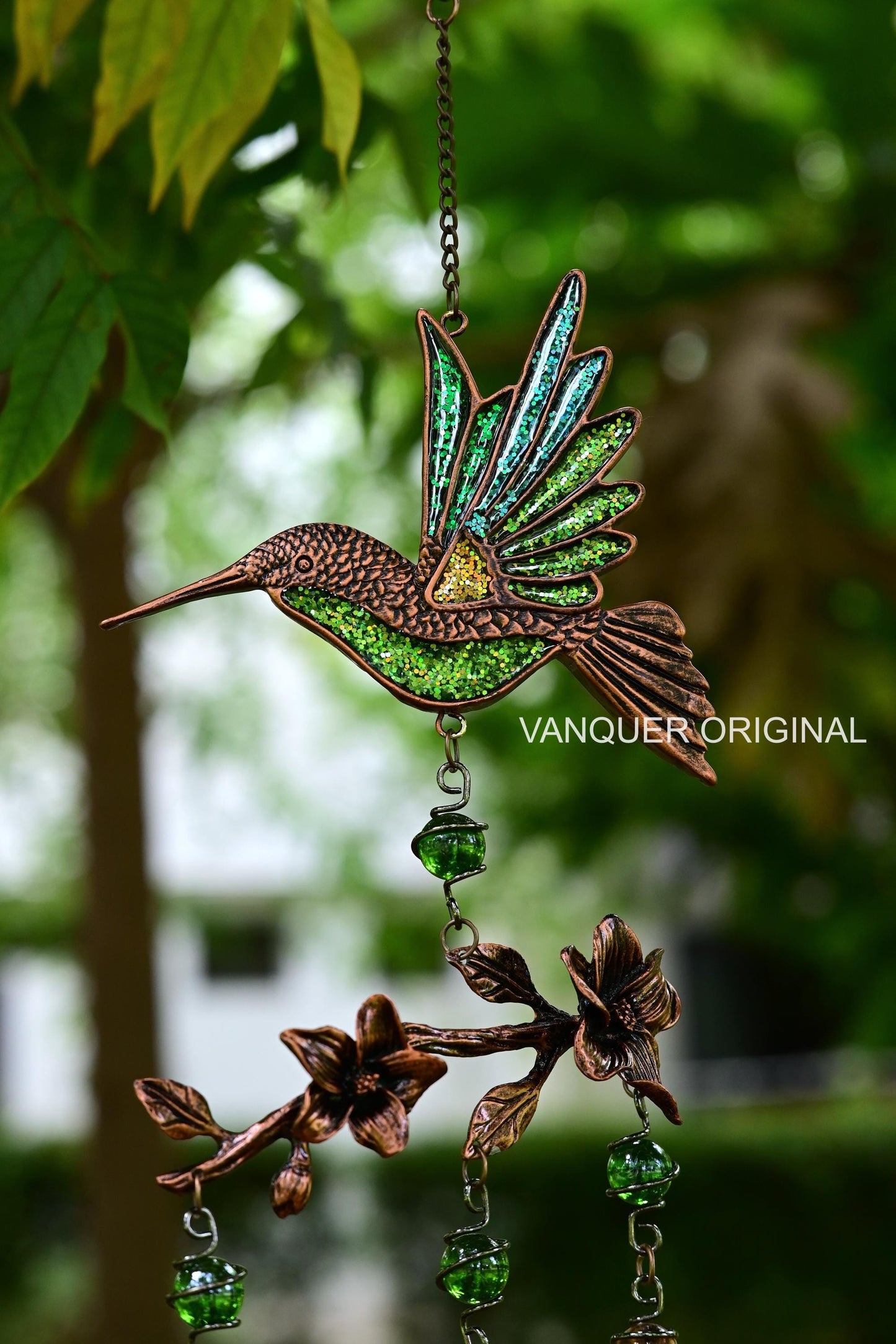 Hummingbird Wind Chimes for Outside | Bring Joy to Your Garden | Gift for Mom | 32" Outdoor Porch Patio Decor | Hummingbird Gifts for Women