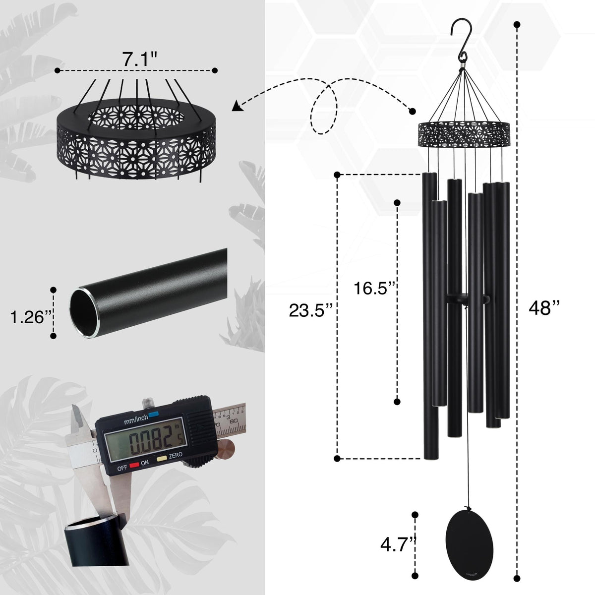 Large Wind Chimes for Outside Deep Tone 48"| 58'' Wind Chime Memorial Sympathy Gift