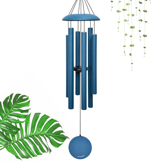 38" Wind Chimes for Outside Deep Tone Pacific Blue
