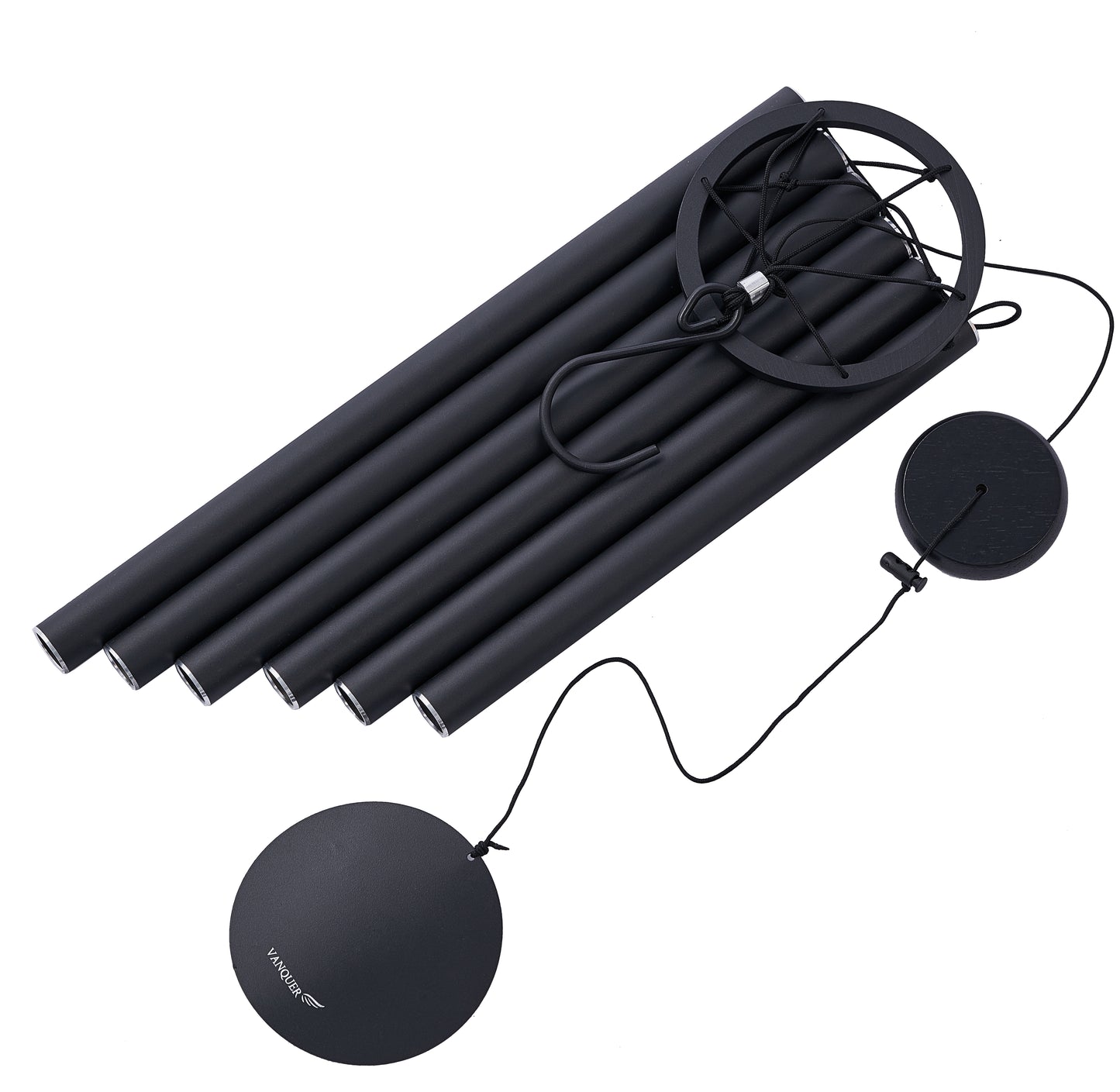 38" Wind Chimes for Outside Deep Tone, Satin Black